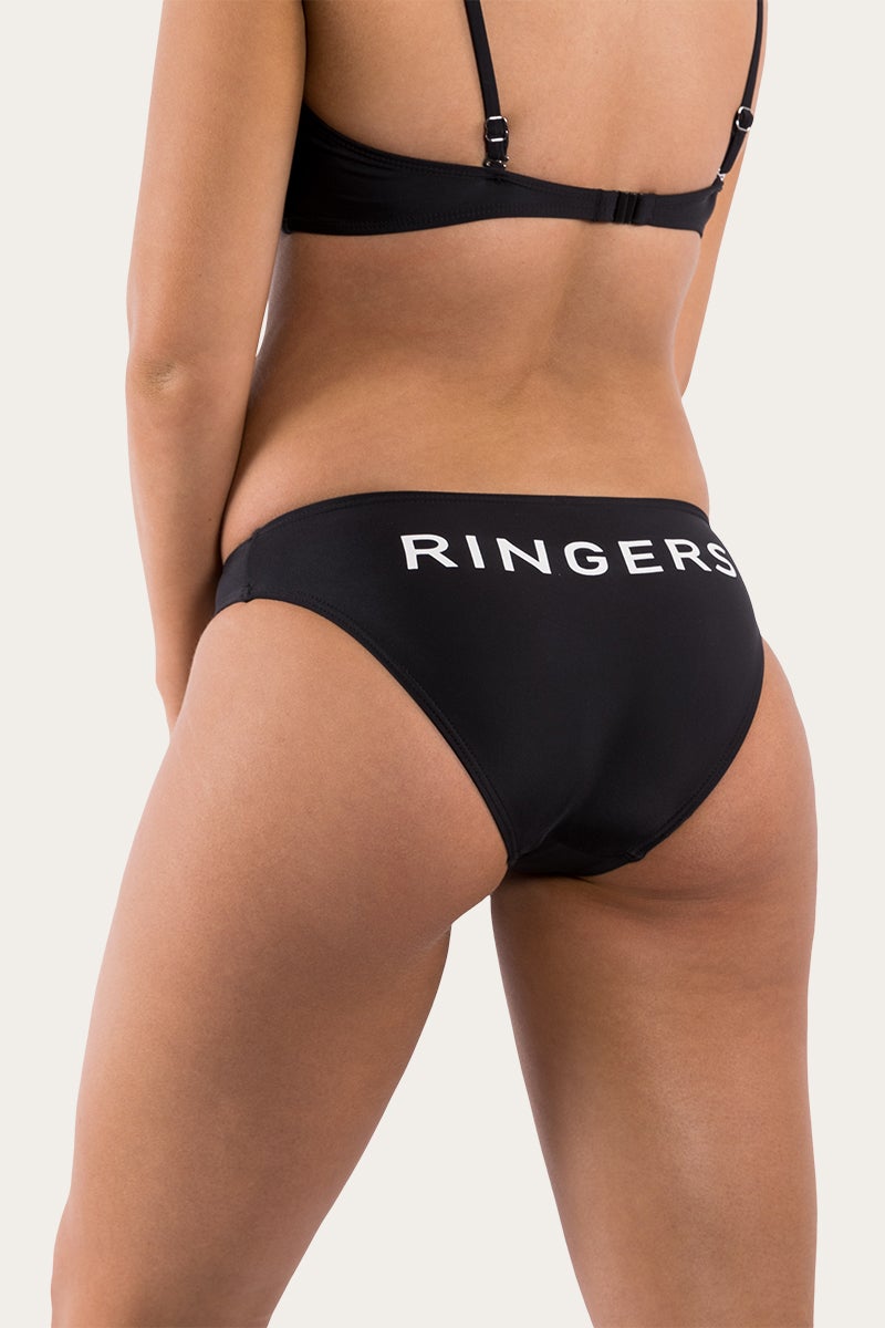Ringers Swim Womens Basic Pant - Black with White Print