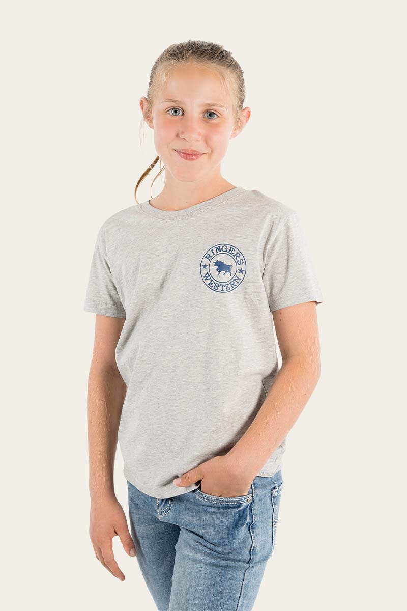 Signature Bull Kids Classic Fit T-Shirt - Grey Marle/Navy