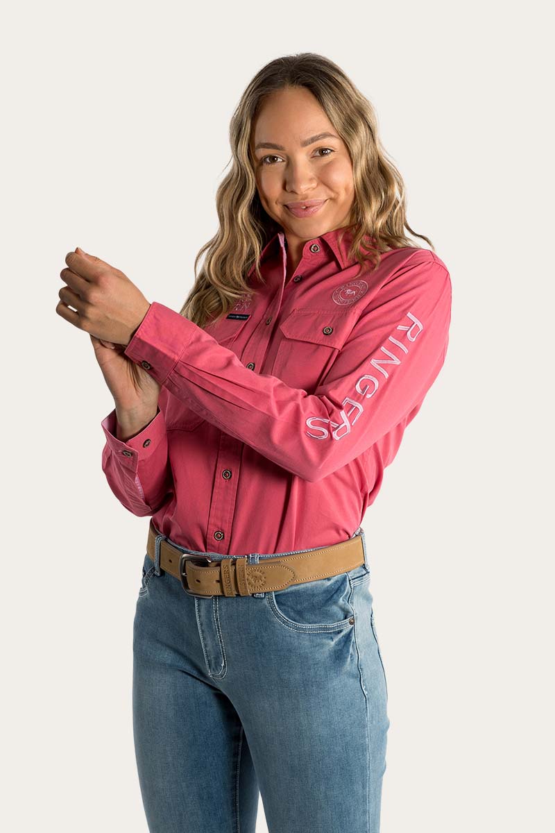 Signature Jillaroo Womens Full Button Work Shirt - Camelia Rose/Ballet Pink