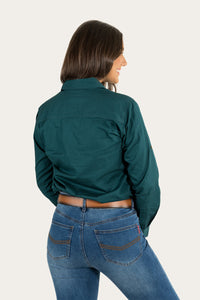 Pentecost River Womens Half Button Work Shirt - Groundsheet Green