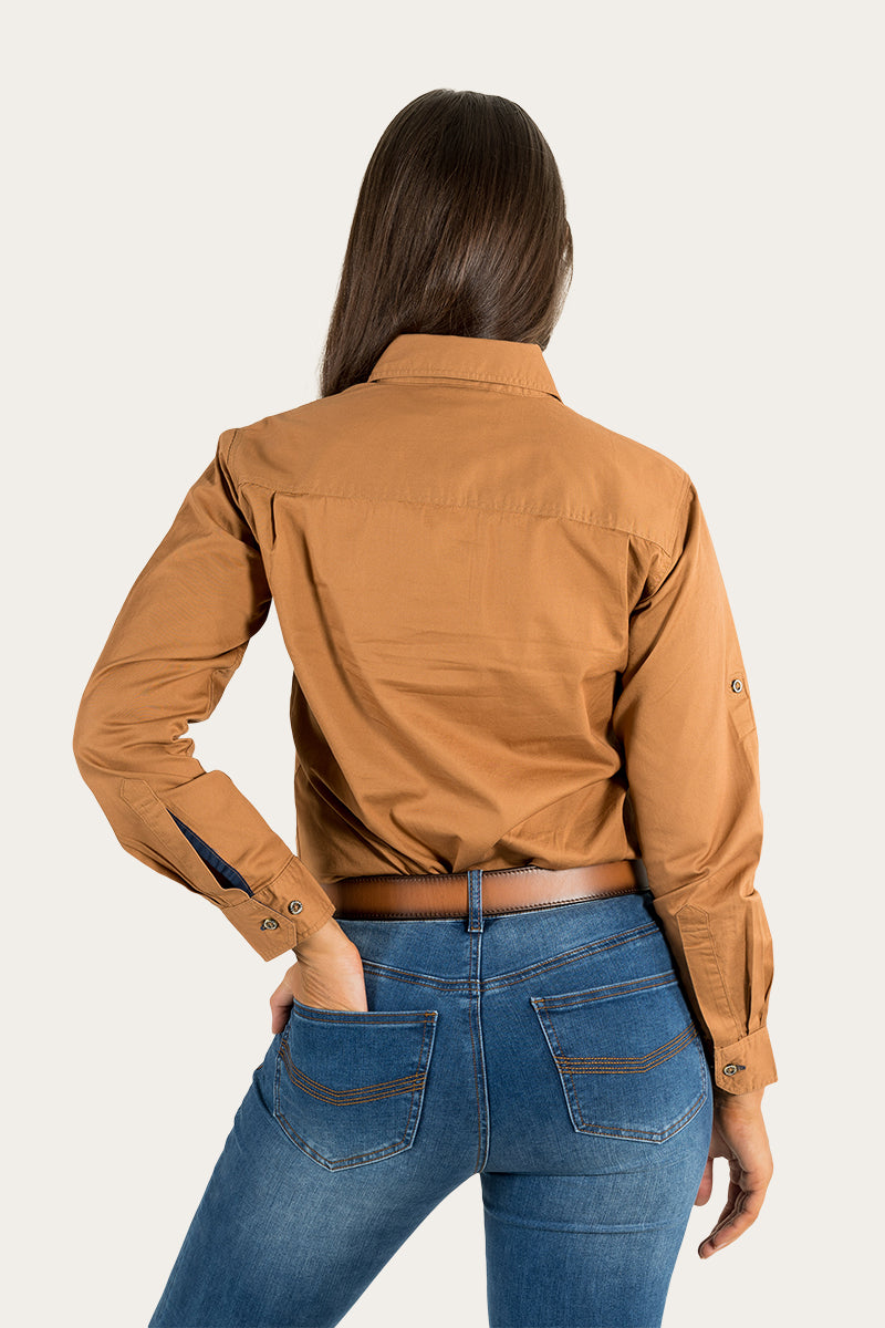 Pentecost River Womens Half Button Work Shirt - Rust