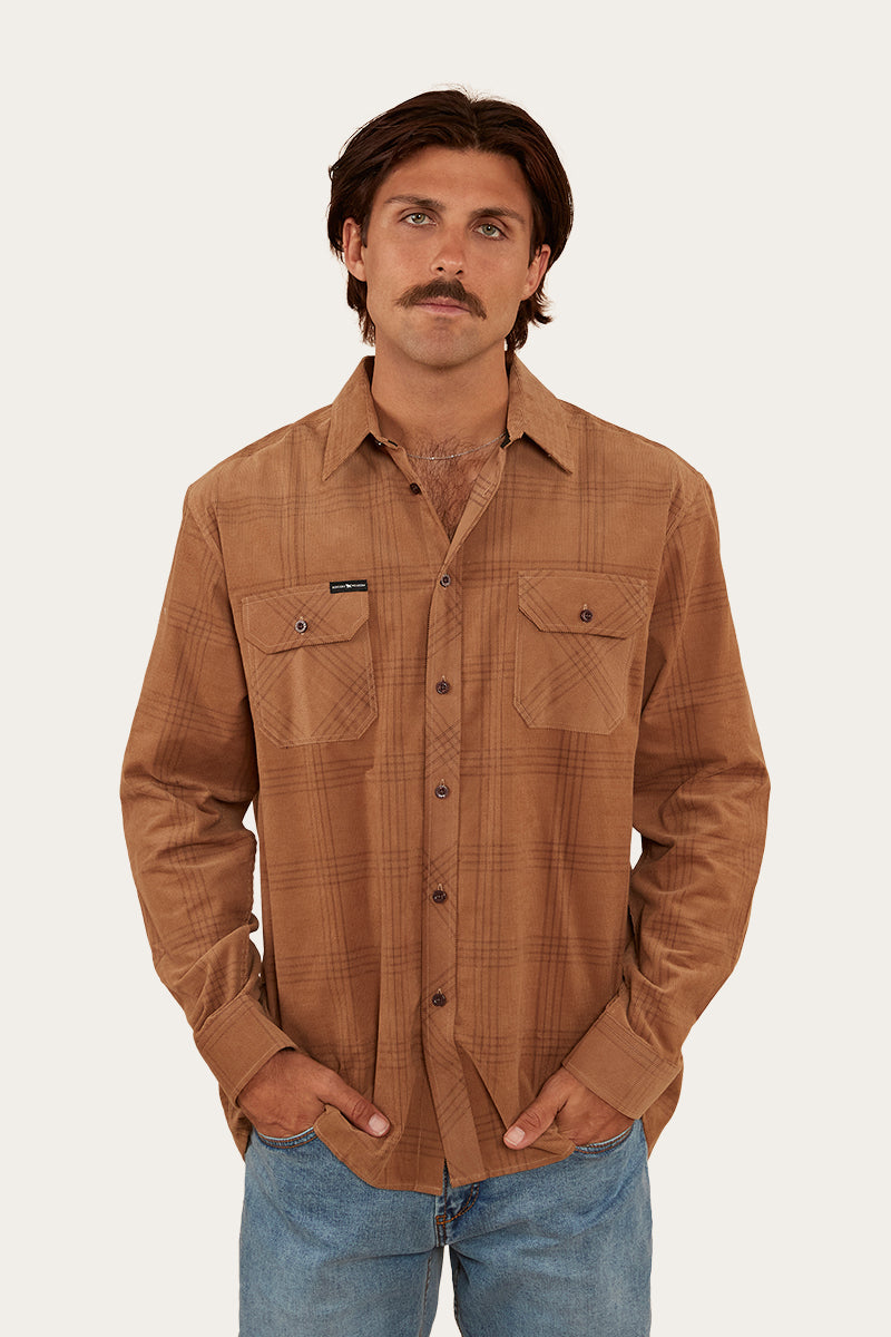 Wyatt Mens Corduroy Shirt - Toffee