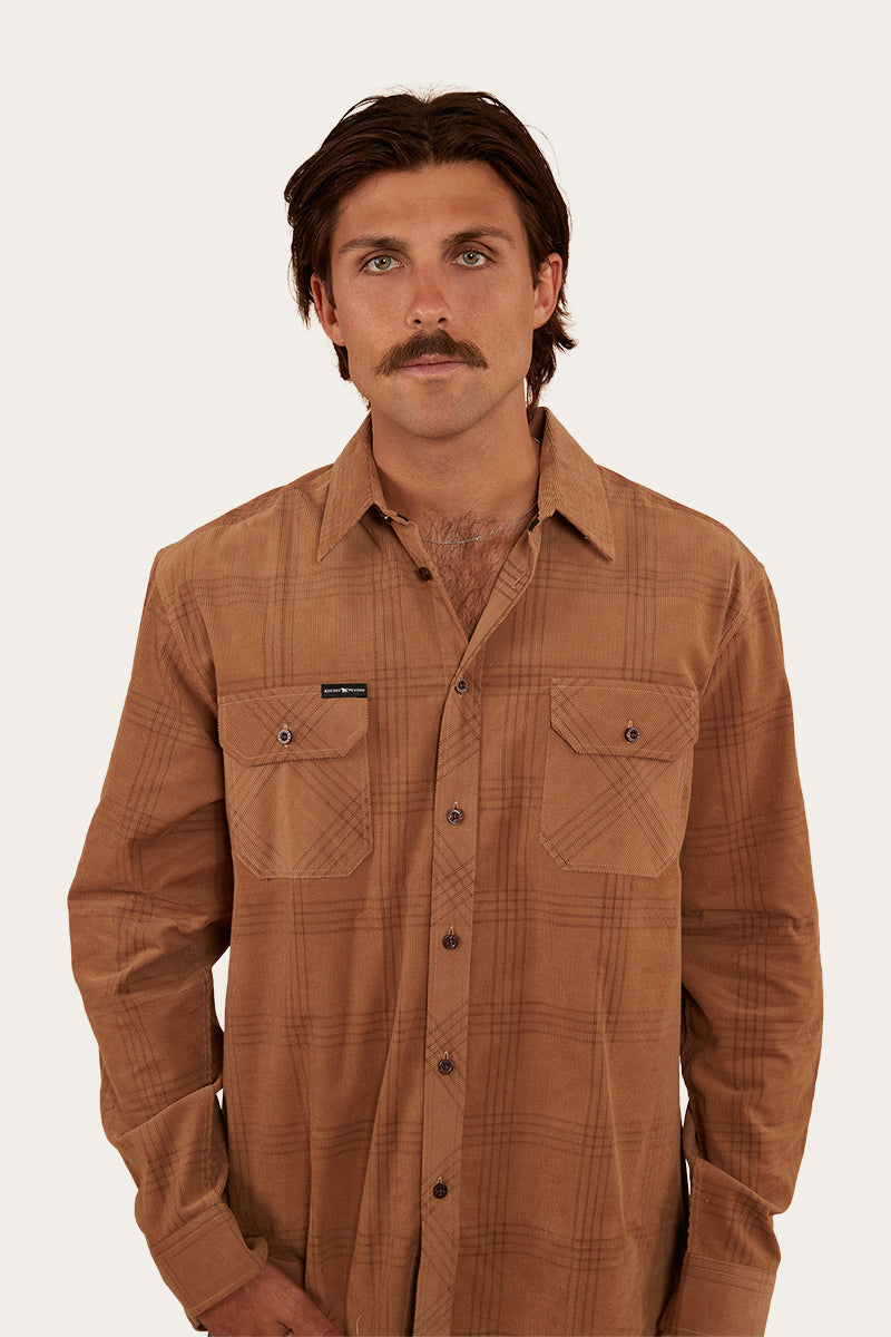 Wyatt Mens Corduroy Shirt - Toffee