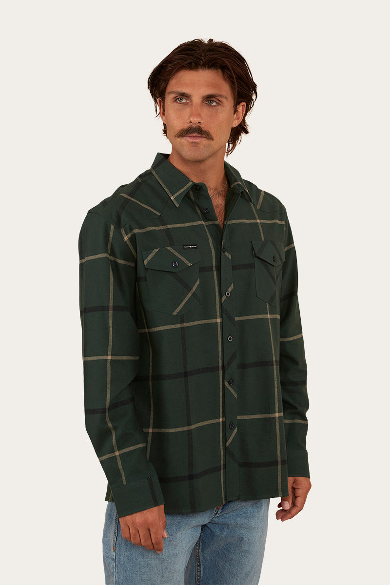 Cooma Mens Flanno Semi Fitted Shirt - Pine