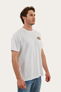 Servo Mens Loose Fit T-Shirt - White/Dark Sand