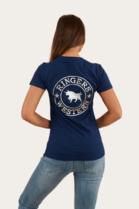 Signature Bull Women Classic Fit T-Shirt - Navy/Silver