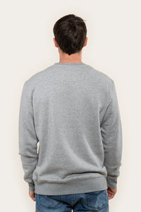 Lodge Mens Crew - Grey Marle with White Print
