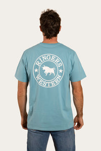 Signature Bull Mens Loose Fit T-Shirt - Arctic Blue