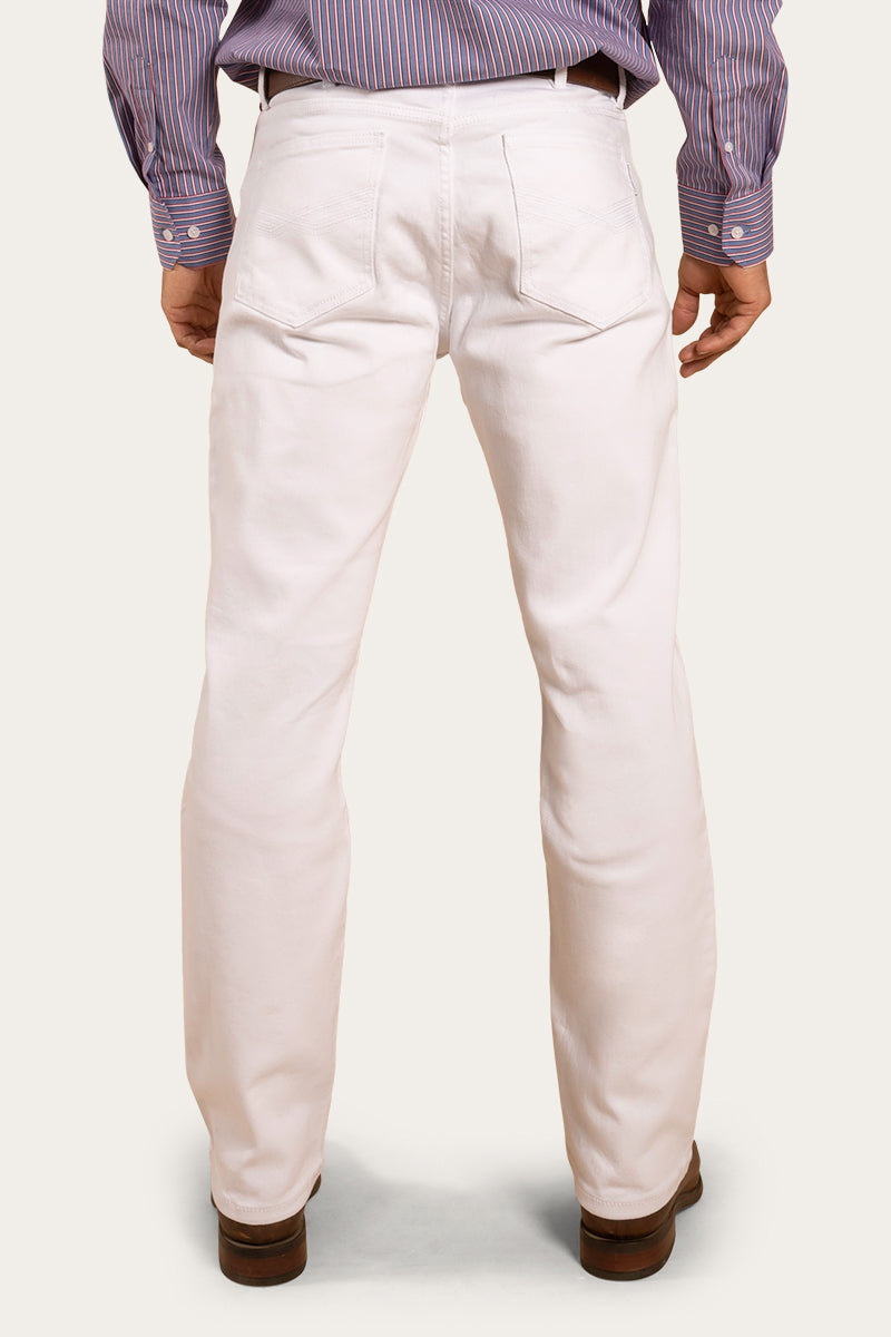 Muster Mens Slim Straight Fit Jean - White
