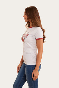 Ramblin Womens Ringer T-Shirt - White