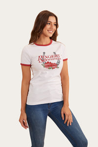 Ramblin Womens Ringer T-Shirt - White