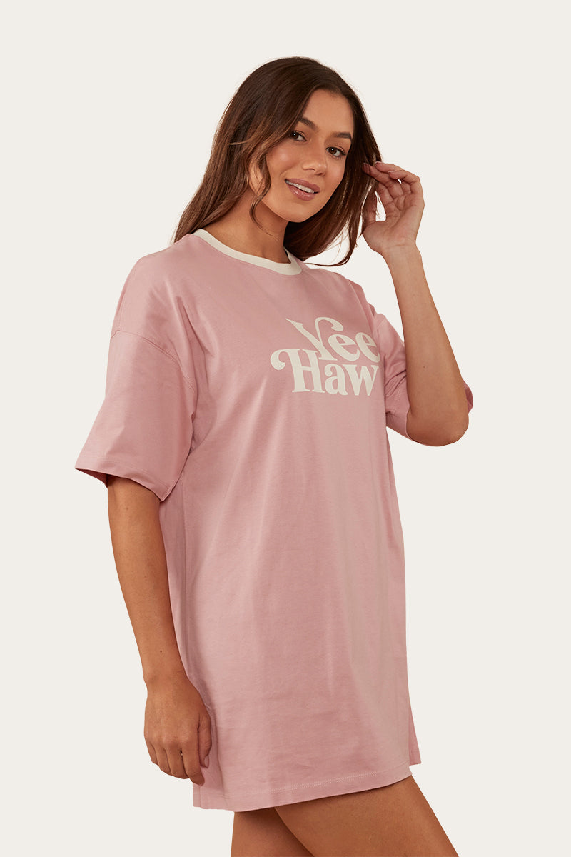 Melrose Womens T-Shirt Dress - Rosey Pink