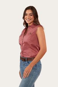 Pentecost River Womens Sleeveless Work Shirt - Dusty Rose