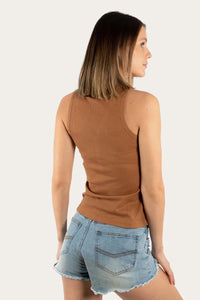 Ashley Womens Fitted Tank - Rust