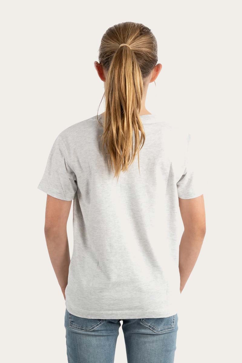 Cardiff Kids Loose Fit T-Shirt - White Marle/Faded Denim