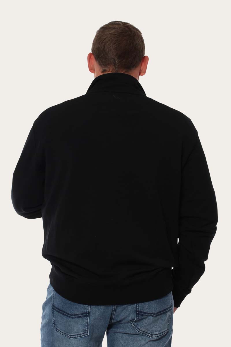 Gippsland Mens Pullover Wool Sweater - Black