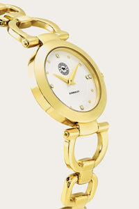 Kimberley Gold Plated White Dial Bracelet Watch