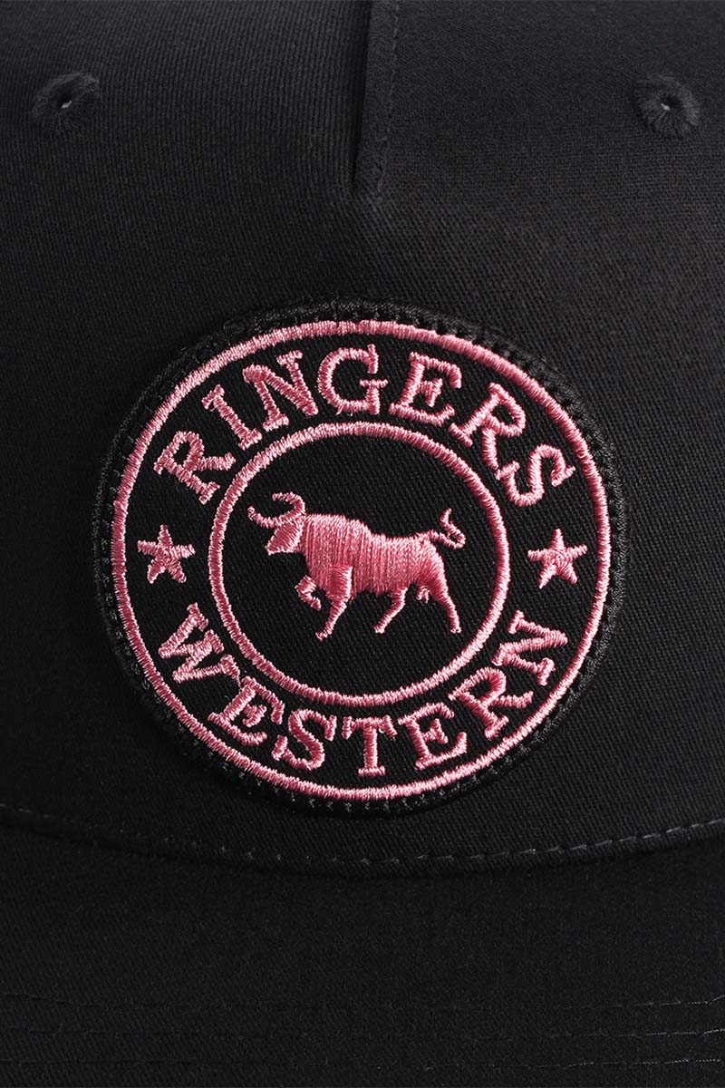 Signature Bull Trucker Black with Black & Pink Patch
