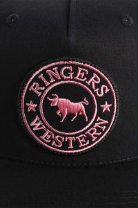 Signature Bull Trucker Black with Black & Pink Patch