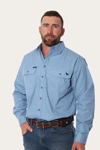 King River Full Button Work Shirt - Denim Blue