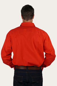 King River Half Button Work Shirt - Red