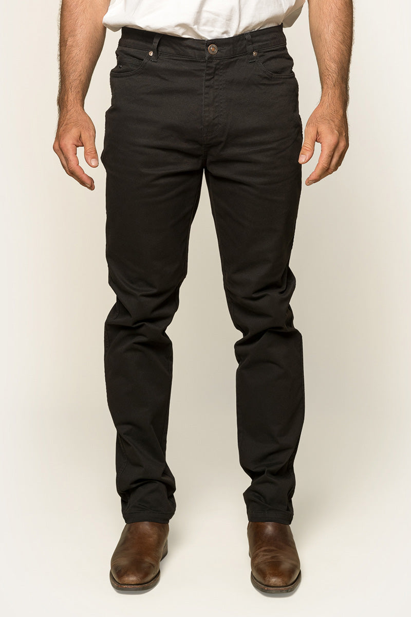 Avondale Mens 5 Pocket Stretch Drill Jeans - Black
