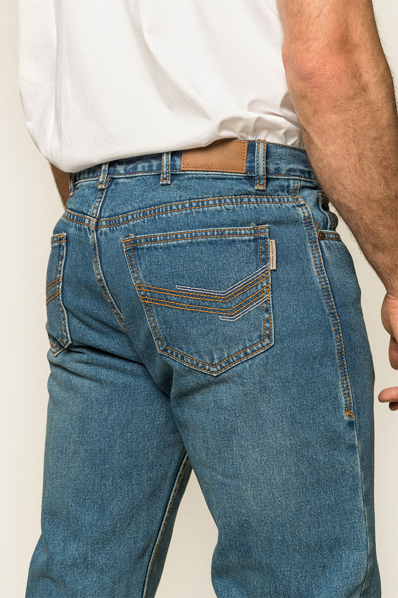 Barrington Mens Slim Fit Jean - Mid Wash Blue