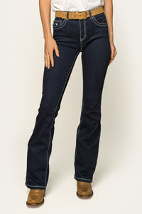 Caroline Womens Mid Rise Bootleg Jean - Indigo Blue