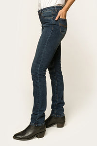 Clermont Womens Low Rise Jean - Classic Blue