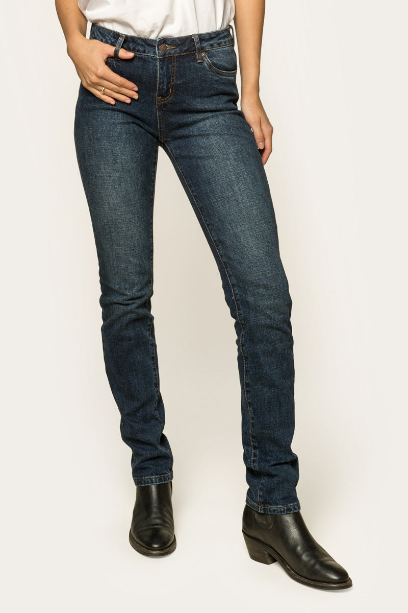 Clermont Womens Low Rise Jean - Classic Blue