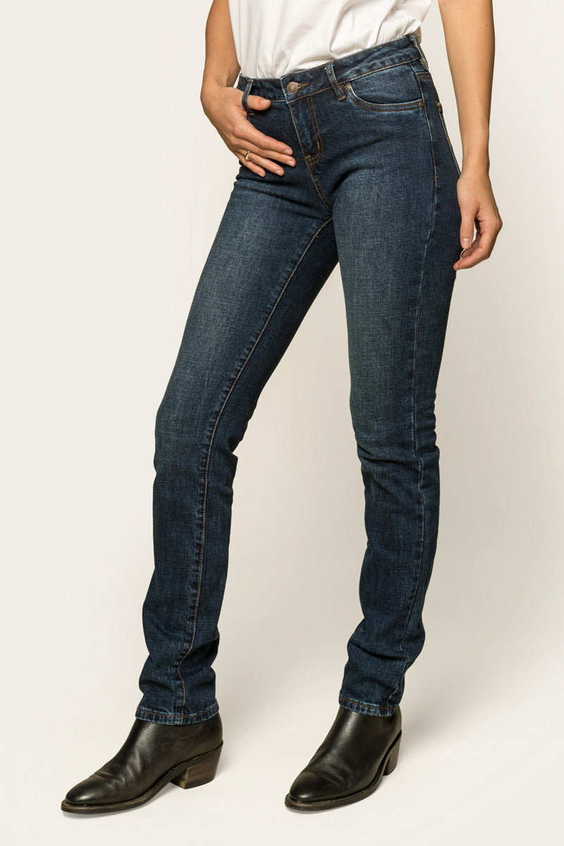 Clermont Womens Low Rise Jean - Classic Blue