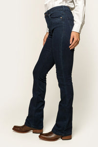 Katherine Womens Mid Rise Bootleg Jean - Indigo Blue