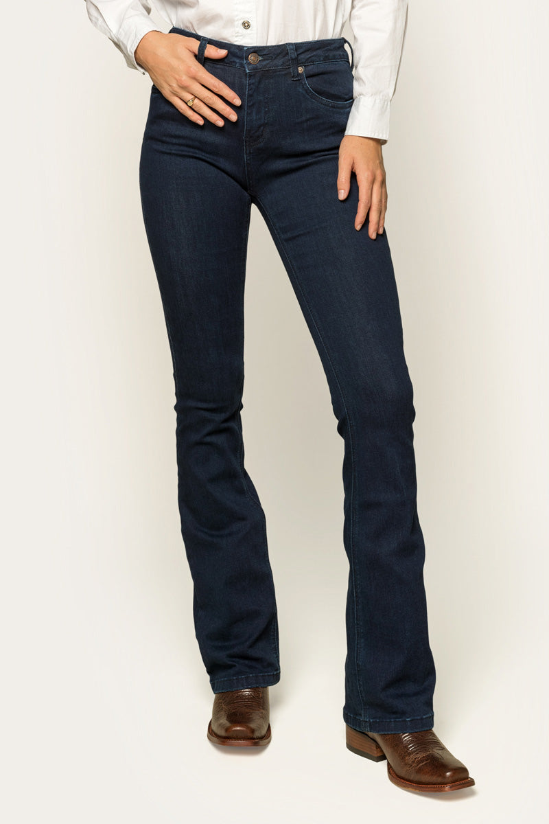 Katherine Womens Mid Rise Bootleg Jean - Indigo Blue