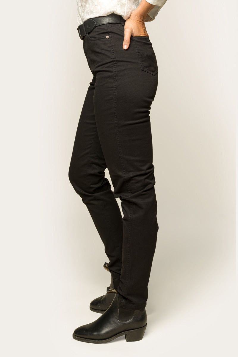 Mackenzie Womens 5 Pocket Stretch Drill Jeans - Black