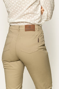 MacKenzie Womens 5 Pocket Stretch Drill Jeans - Khaki