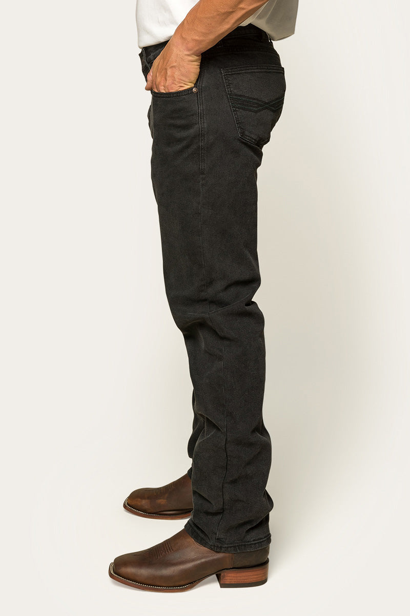 Muster Mens Slim Straight Fit Jean - Black