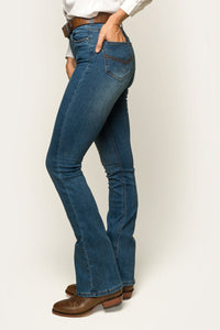 Penny Womens High Rise Bootleg Jean - Vintage Blue Wash