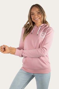 Signature Bull Womens Pullover Hoodie - Rosey Pink/White