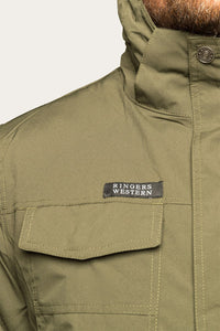 Woodside Mens Hooded Jacket - Military Green